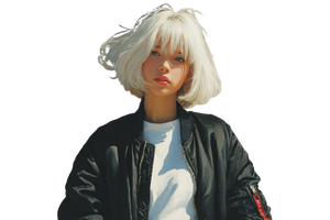 Korean Woman Portrait V146 Vinyl Car Decal Sticker – Waterproof & UV-Resistant 2.986666666666667"