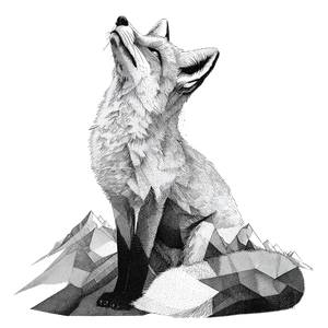 Geometric Fox Illustration Vinyl Car Decal Sticker – Waterproof & UV-Resistant 6.826666666666667"
