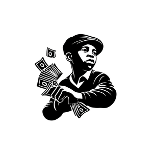 Money-Throwing Paperboy Vinyl Car Decal Sticker – Waterproof & UV-Resistant 3.4133333333333336"