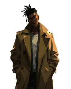 Anime Man Trenchcoat Vinyl Car Decal Sticker – Waterproof & UV-Resistant 8.0"