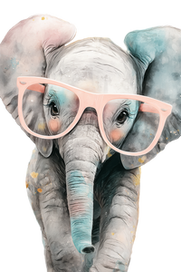 Baby Elephant Portrait V8 Vinyl Car Decal Sticker – Waterproof & UV-Resistant 4.4