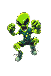 Angry Neon Alien Vinyl Car Decal Sticker – Waterproof & UV-Resistant 4.4
