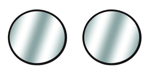 2x CIPA USA Black Manual Blind Spot Mirror | Wide Angle View, Stick-On, Universal Fit