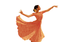 Kathak Dancer Illustration Vinyl Car Decal Sticker – Waterproof & UV-Resistant 5.4