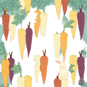 Bunny In Carrots Vinyl Car Decal Sticker – Waterproof & UV-Resistant 3.4133333333333336"