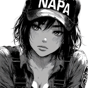 Sad Mechanic Girl Vinyl Car Decal Sticker – Waterproof & UV-Resistant 3.4133333333333336"