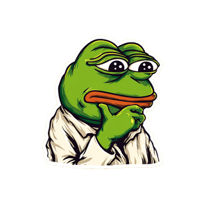 Thinking Crypto Pepe Vinyl Car Decal Sticker – Waterproof & UV-Resistant 3.4133333333333336"