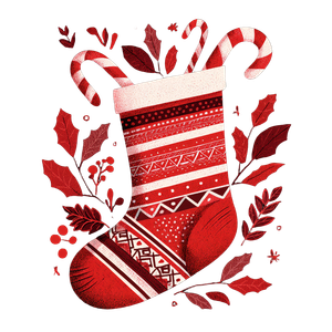 Christmas Stocking Illustration V5 Vinyl Car Decal Sticker – Waterproof & UV-Resistant 3.4133333333333336"