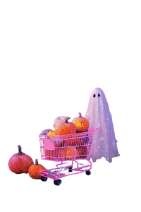 Glittery Ghost Shopping Vinyl Car Decal Sticker – Waterproof & UV-Resistant 4.4