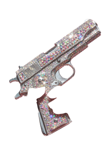 Gem-Encrusted Handgun Vinyl Car Decal Sticker – Waterproof & UV-Resistant 8.213333333333333"