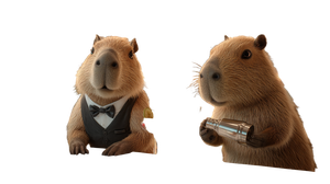 Capybara Bartenders Mixing V2 Vinyl Car Decal Sticker – Waterproof & UV-Resistant 2.72"