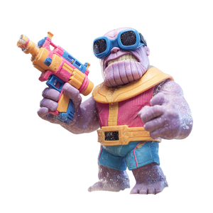 Thanos Toy Water Gun Vinyl Car Decal Sticker – Waterproof & UV-Resistant 3.4133333333333336"