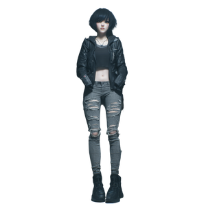 Goth-Punk Woman Vinyl Car Decal Sticker – Waterproof & UV-Resistant 6.826666666666667"