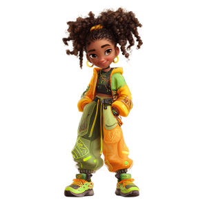 Afrocentric Cartoon Girl Vinyl Car Decal Sticker – Waterproof & UV-Resistant 6.826666666666667"