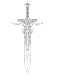 Outline Sword Vinyl Car Decal Sticker – Waterproof & UV-Resistant 8.213333333333333"