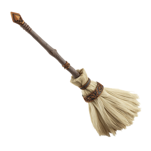 Whimsical Witch Broom Vinyl Car Decal Sticker – Waterproof & UV-Resistant 3.4133333333333336"