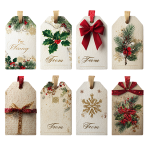 Christmas Gift Tags Vinyl Car Decal Sticker – Waterproof & UV-Resistant 3.4133333333333336"