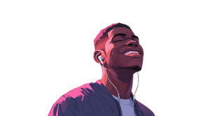 Singing Man With Airpods Vinyl Car Decal Sticker – Waterproof & UV-Resistant 2.72"