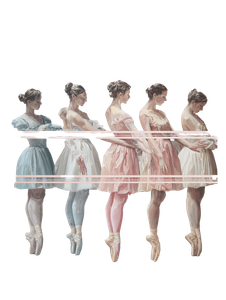 Pastel Ballerinas Collage Vinyl Car Decal Sticker – Waterproof & UV-Resistant 8.213333333333333"