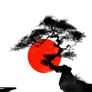 Japanese Tree Silhouette V2 Vinyl Car Decal Sticker – Waterproof & UV-Resistant 3.4133333333333336"