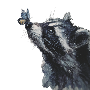 Cute Raccoon Butterfly Vinyl Car Decal Sticker – Waterproof & UV-Resistant 3.4133333333333336"