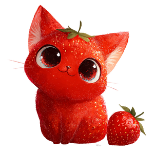 Strawberry Cat V6 Vinyl Car Decal Sticker – Waterproof & UV-Resistant 3.4133333333333336"