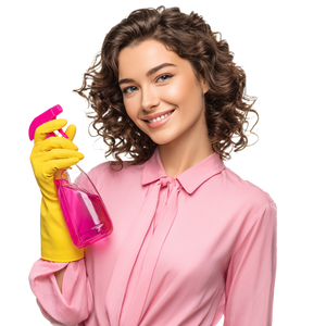 Smiling Cleaning Woman V2 Vinyl Car Decal Sticker – Waterproof & UV-Resistant 3.4133333333333336"