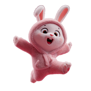 Rabbit Character Flying Vinyl Car Decal Sticker – Waterproof & UV-Resistant 3.4133333333333336"