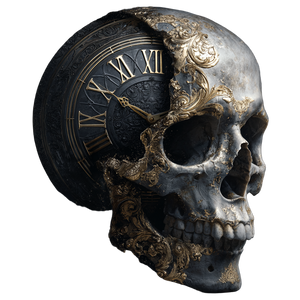 Skull Clock Meld Vinyl Car Decal Sticker – Waterproof & UV-Resistant 6.826666666666667"