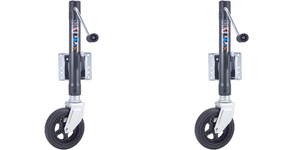 2x Dutton Lainson Corp Swivel Trailer Tongue Jack | 1500 lb Capacity | Manual Round Sidewind | Marine Grade Steel | Swivel Wheel for Rough Terrain 2x Dutton Lainson Corp Swivel Trailer Tongue Jack | 1500 lb Capacity | Manual Round Sidewind | Marine Grade Steel | Swivel Wheel for Rough Terrain