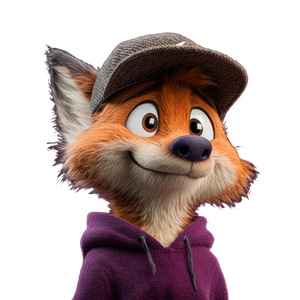 Cool Fox Character V2 Vinyl Car Decal Sticker – Waterproof & UV-Resistant 6.826666666666667"
