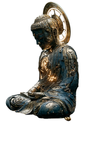 Mechanical Golden Buddha Vinyl Car Decal Sticker – Waterproof & UV-Resistant 9.706666666666667"