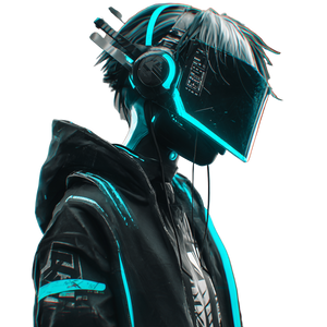 Cyberpunk Digital Avatar Vinyl Car Decal Sticker – Waterproof & UV-Resistant 3.4133333333333336"