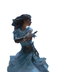 Ethereal Swordswoman V2 Vinyl Car Decal Sticker – Waterproof & UV-Resistant 3.4133333333333336"