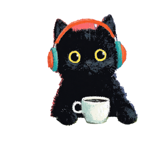Kitten With Headphones Vinyl Car Decal Sticker – Waterproof & UV-Resistant 3.4133333333333336"