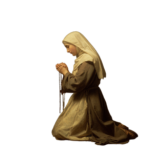 Praying Carmelite Nun Vinyl Car Decal Sticker – Waterproof & UV-Resistant 3.4133333333333336"