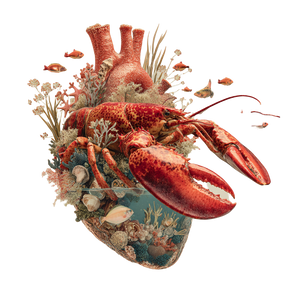 Lobster On Heart Vinyl Car Decal Sticker – Waterproof & UV-Resistant 3.4133333333333336"