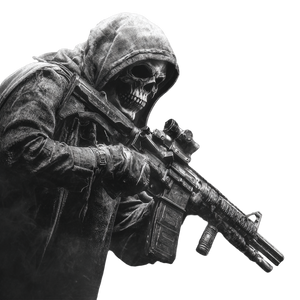 Ghostly Rifle Wielder Vinyl Car Decal Sticker – Waterproof & UV-Resistant 3.4133333333333336"