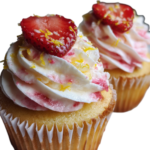 Strawberry Lemonade Cupcakes Vinyl Car Decal Sticker – Waterproof & UV-Resistant 3.4133333333333336"