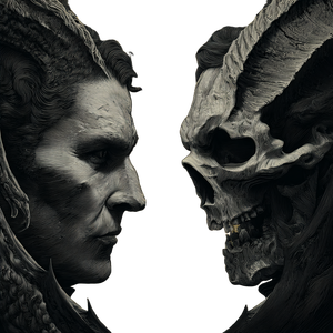 Man Vampire Duality Vinyl Car Decal Sticker – Waterproof & UV-Resistant 3.4133333333333336"