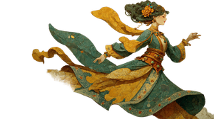 Traditional Dancer Illustration Vinyl Car Decal Sticker – Waterproof & UV-Resistant 2.72"