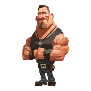 Cute Muscular Illustration Vinyl Car Decal Sticker – Waterproof & UV-Resistant 6.826666666666667"