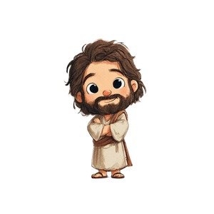 Cute Jesus Illustration Vinyl Car Decal Sticker – Waterproof & UV-Resistant 6.826666666666667"
