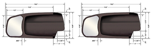 2x Custom Fit Dodge Ram 2500,Ram 1500 Towing Mirror Add-On|Manual Adjust,Slide On,Black|Easy Install,No Tools,1 Year Warranty 2x Custom Fit Dodge Ram 2500,Ram 1500 Towing Mirror Add-On|Manual Adjust,Slide On,Black|Easy Install,No Tools,1 Year Warranty