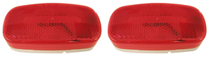 2x Peterson Mfg. Oval LED Clearance Light | Surface Mount, Red Lens, DOT Approved, Built-In Reflector, Lifetime Warranty