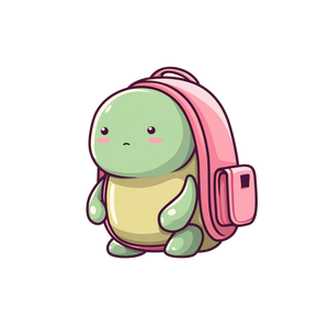 Chibi Turtle Merchant Vinyl Car Decal Sticker – Waterproof & UV-Resistant 6.826666666666667"