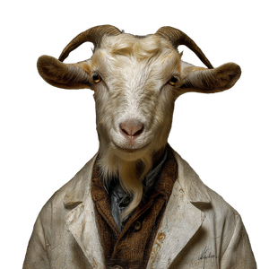 Goat In Lab Coat Vinyl Car Decal Sticker – Waterproof & UV-Resistant 3.4133333333333336"
