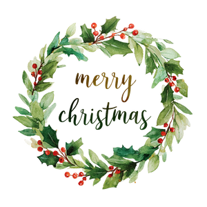 Christmas Wreath Illustration V5 Vinyl Car Decal Sticker – Waterproof & UV-Resistant 3.4133333333333336"