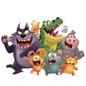Cartoon Animals Bursting Vinyl Car Decal Sticker – Waterproof & UV-Resistant 3.4133333333333336"