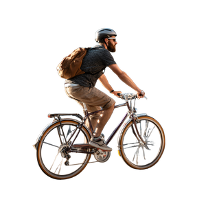French Cyclist Commuting Vinyl Car Decal Sticker – Waterproof & UV-Resistant 3.4133333333333336"